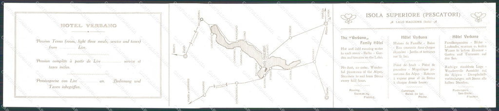 Verbania Stresa Lago Maggiore Isola Pescatori Tripla cartoncino RT4541 – retro