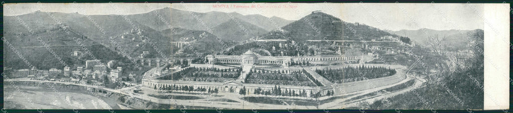 Genova Città Camposanto di Staglieno Tripla cartolina RT4554 – fronte