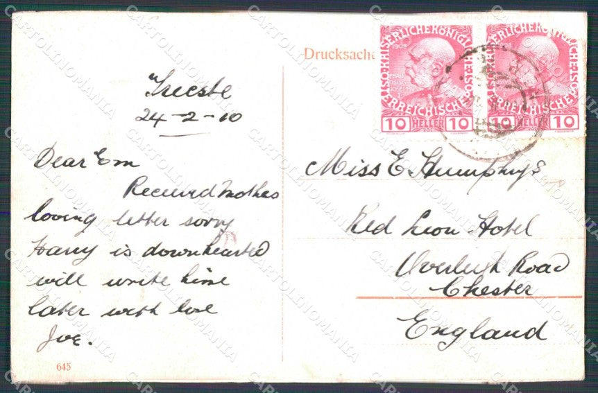 Trieste Città Porto con Barche Valigetta Leporello 10 vedute cartolina RT4555 – retro
