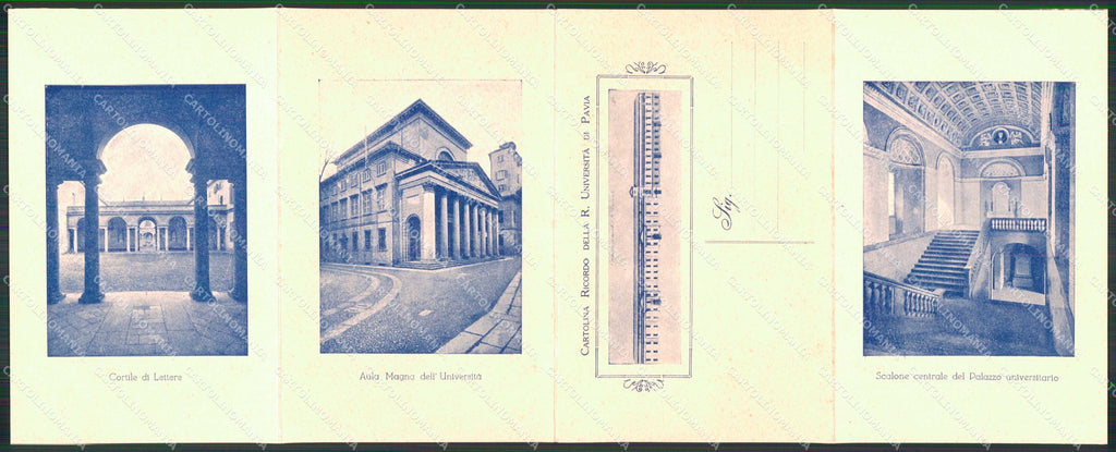 Pavia Città Ricordo di Università Quadrupla cartolina RT4556 – retro