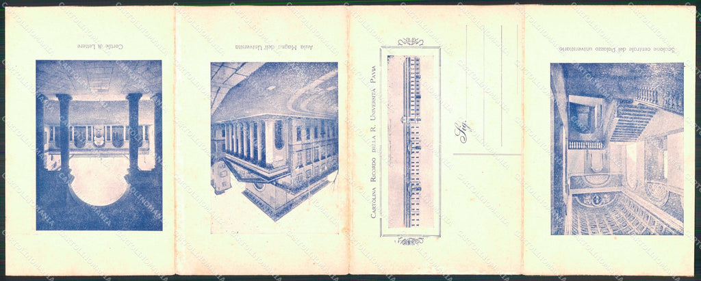 Pavia Città Ricordo di Università Quadrupla cartolina RT4557 – retro