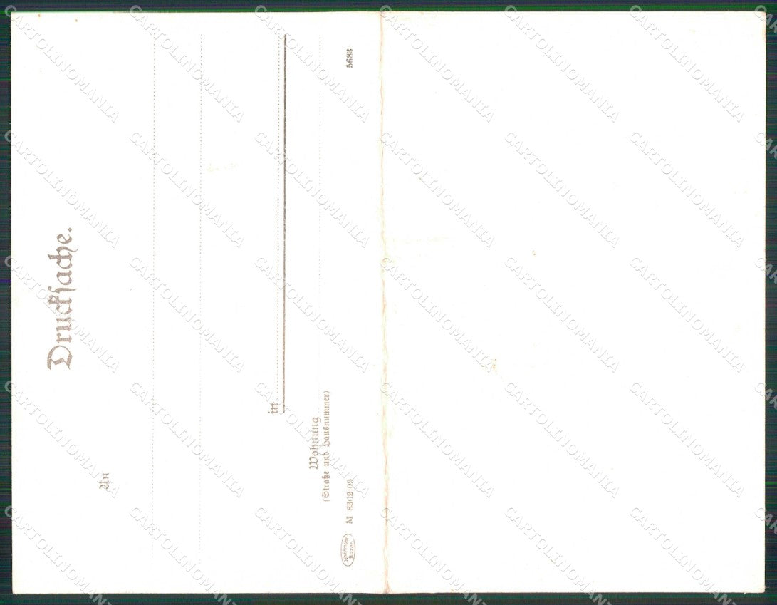 Bolzano Gries Panorama con Rosengarten Doppia cartolina RT4560 – retro