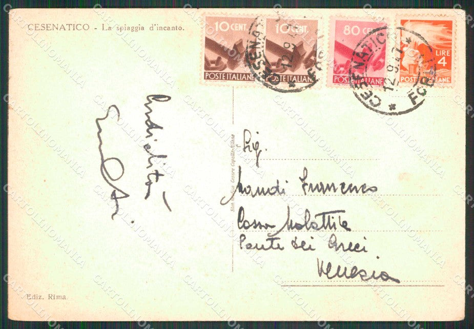 Forlì Cesenatico Porto Canale Barche FG cartolina RT4577 – retro