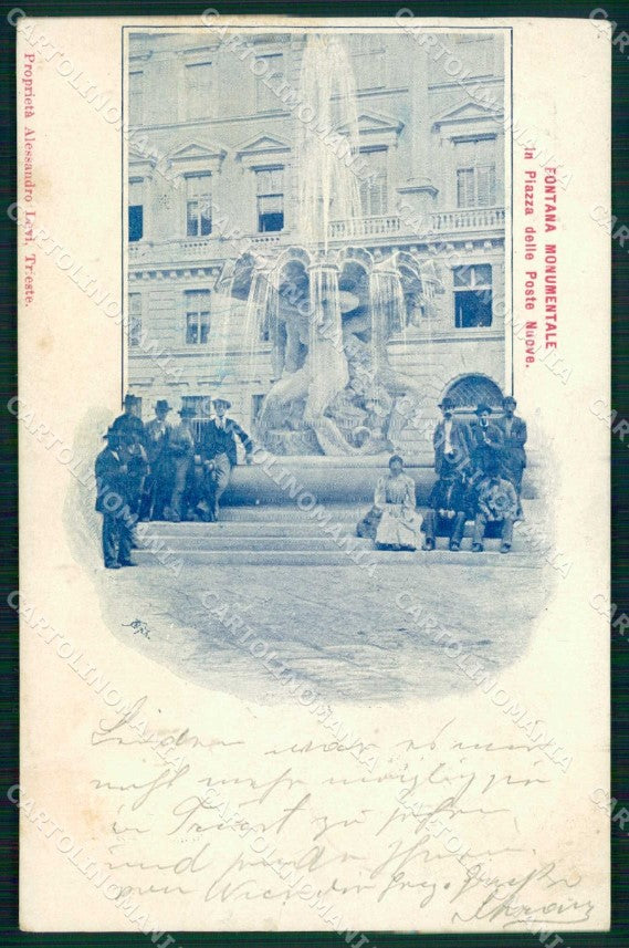 Trieste Città Fontana Monumentale Piazza Poste Nuove cartolina RT4590 – fronte