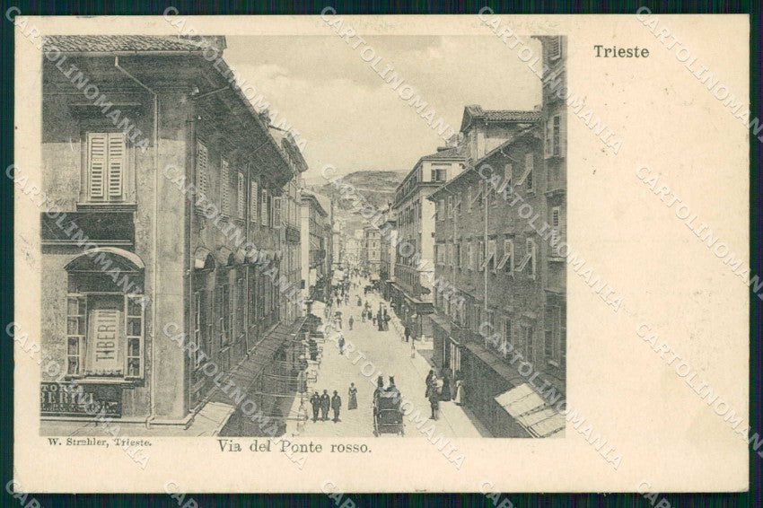 Trieste Città Via del Ponte Rosso cartolina RT4604 – fronte