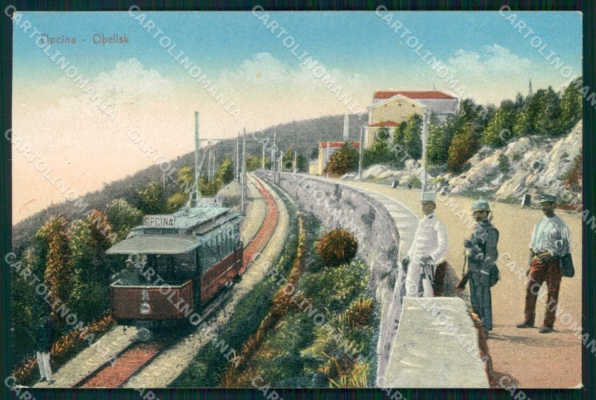 Trieste Città Opicina Tram Obelisco Militari ABRASA cartolina RT4610 – fronte