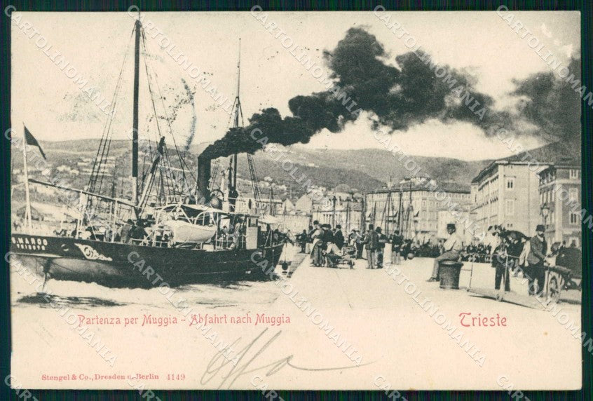 Trieste Città Partenza per Muggia Barche Stengel 4149 ABRASA cartolina RT4624 – fronte