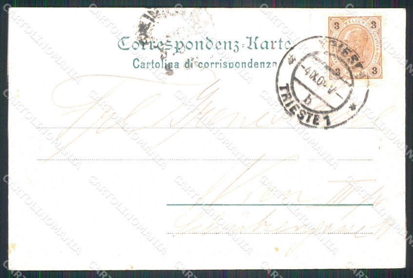 Trieste Città Partenza per Muggia Barche Stengel 4149 ABRASA cartolina RT4624 – retro