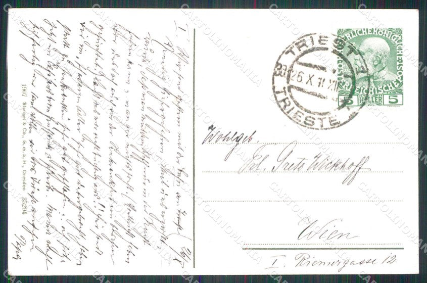 Trieste Città Stazione Ferroviaria Barche Stengel 35294 cartolina RT4625 – retro
