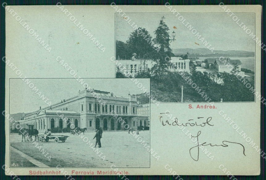 Trieste Città Ferrovia Meridionale Sant'Andrea PIEGA cartolina RT4626 – fronte