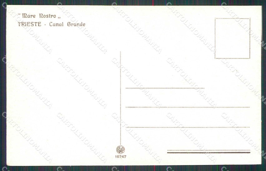 Trieste Città Canal Grande Barche cartolina RT4630 – retro