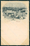 Trieste Città Porto Nuovo Barche PIEGHINA cartolina RT4635 – fronte