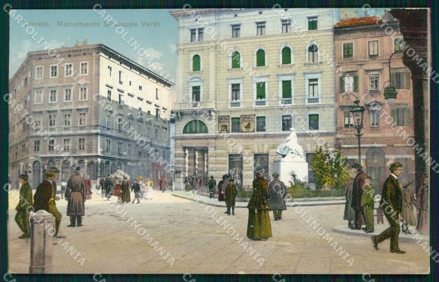 Trieste Città Monumento Giuseppe Verdi cartolina RT4640 – fronte