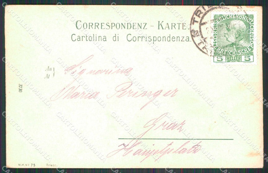 Trieste Città Piazza Carlo Goldoni Mercato cartolina RT4663 – retro