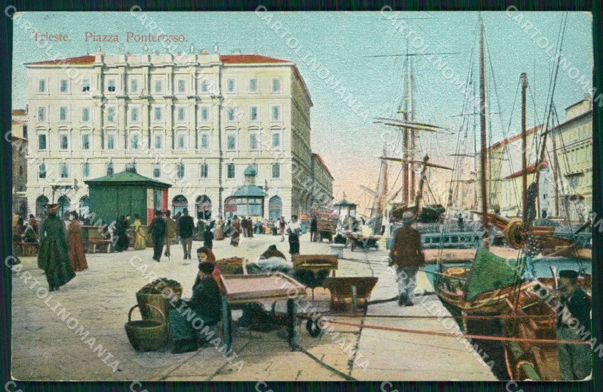 Trieste Città Piazza Ponterosso Barche cartolina RT4670 – fronte