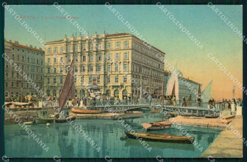 Trieste Città Piazza Ponterosso Barche cartolina RT4671 – fronte