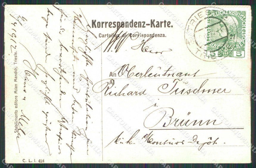 Trieste Città Villa Revoltella al Cacciatore cartolina RT4681 – retro