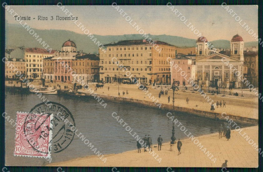 Trieste Città Riva Tre Novembre Barche Alterocca 52867 cartolina RT4687 – fronte