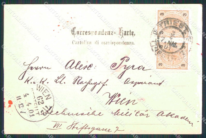Trieste Città Lanterna Barche ABRASA cartolina RT4702 – retro