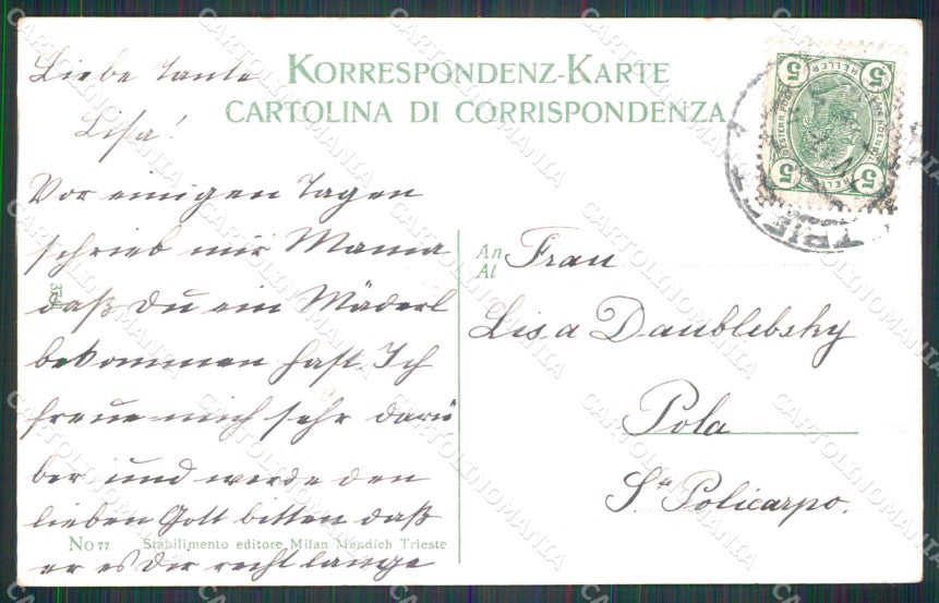 Trieste Città Molo San Carlo Nave cartolina RT4703 – retro