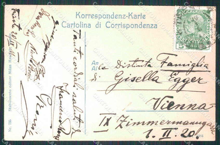 Trieste Città Molo della Sanità Nave cartolina RT4704 – retro
