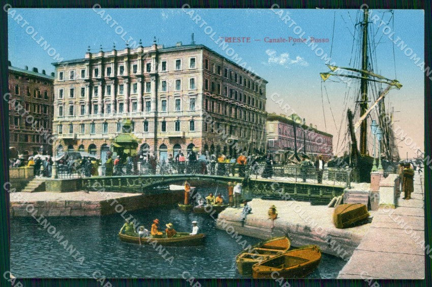 Trieste Città Canale Ponte Rosso Barche cartolina RT4715 – fronte