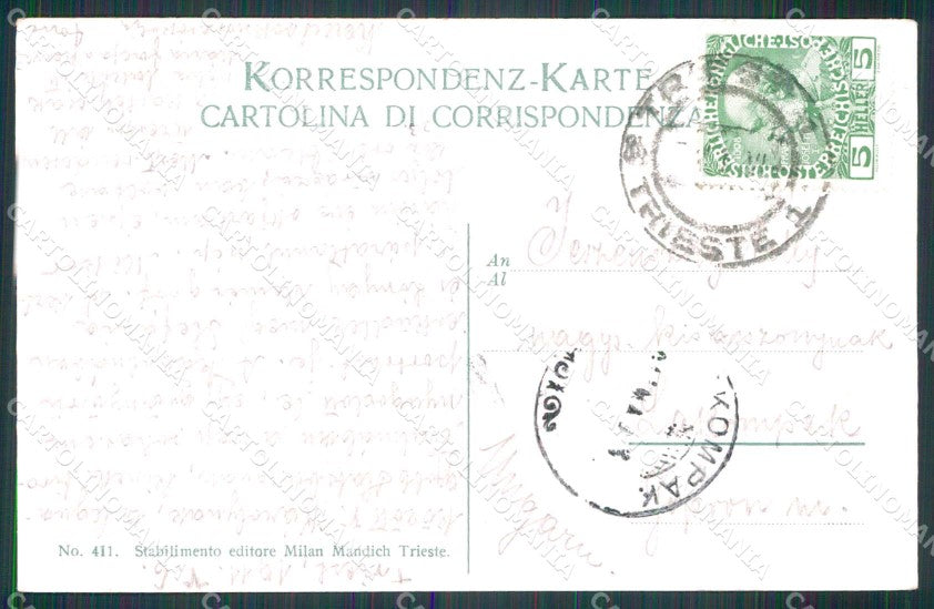 Trieste Città Monumento Domenico Rossetti cartolina RT4742 – retro