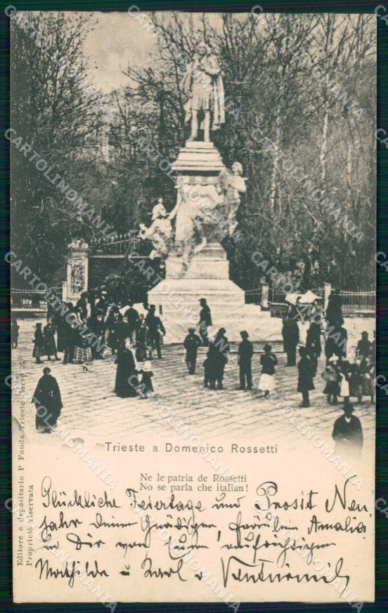 Trieste Città Monumento Domenico Rossetti cartolina RT4758 – fronte