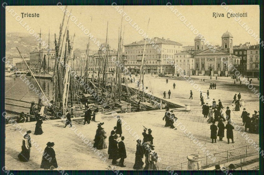 Trieste Città Riva Carciotti Barche Modiano 8805 Foto cartolina RT4764 – fronte