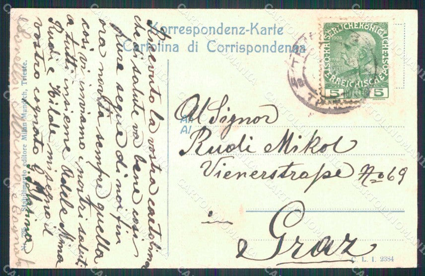 Trieste Città Molo della Sanità Piroscafo cartolina RT4765 – retro