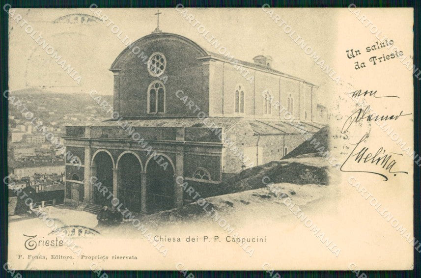 Trieste Città Saluto da Chiesa dei Padri Cappuccini cartolina RT4778 – fronte