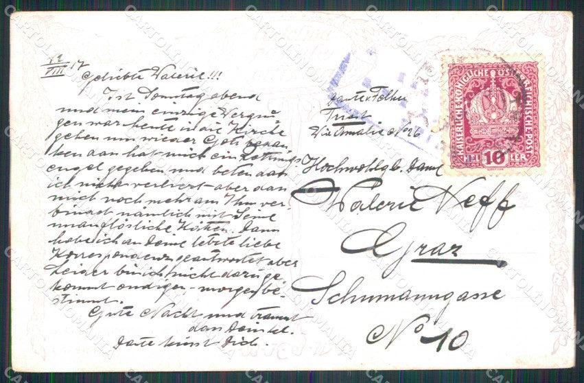 Trieste Città San Giusto BKWI 287 cartolina RT4784 – retro