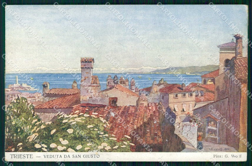 Trieste Città Veduta da San Giusto Wolff cartolina RT4786 – fronte