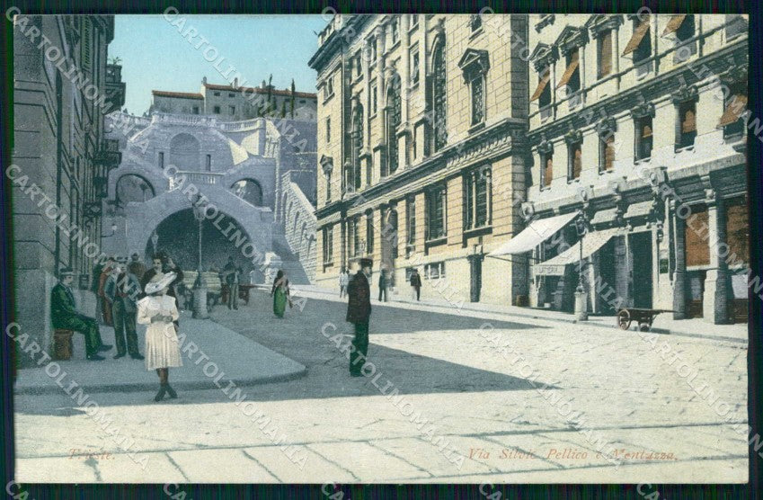 Trieste Città Via Silvio Pellico Galleria Montuzza ABRASA cartolina RT4788 – fronte