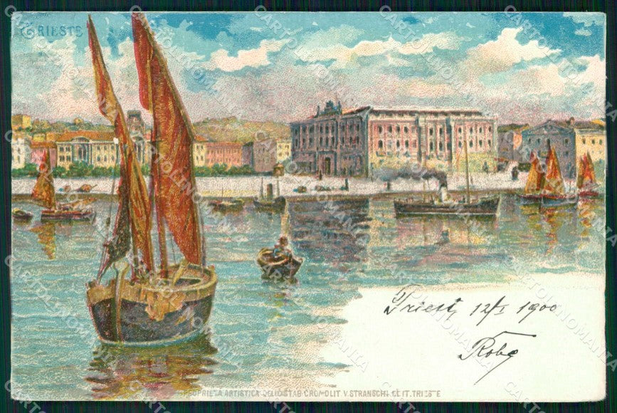 Trieste Città Barche cartolina RT4790 – fronte
