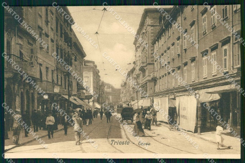 Trieste Città Corso Tram cartolina RT4805 – fronte