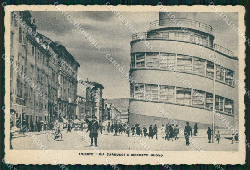 Trieste Città Via Carducci Mercato Nuovo Fascismo cartolina RT4808 – fronte