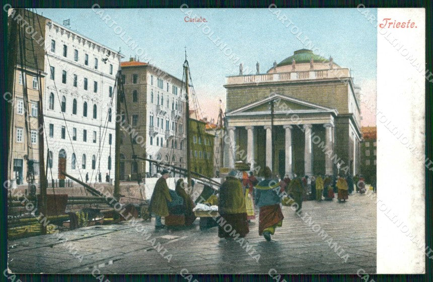Trieste Città Canale con Barche cartolina RT4812 – fronte