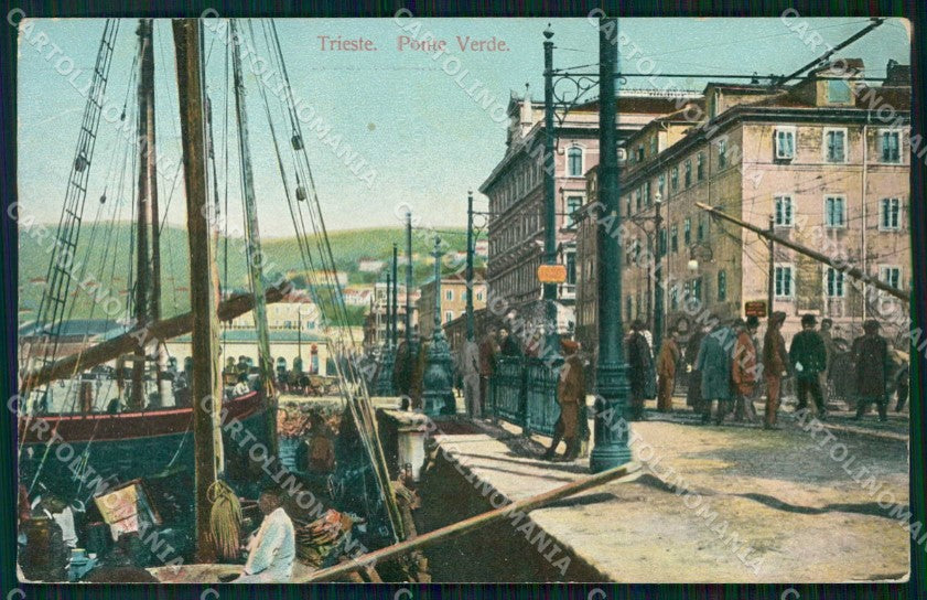 Trieste Città Ponte Verde Barche cartolina RT4820 – fronte