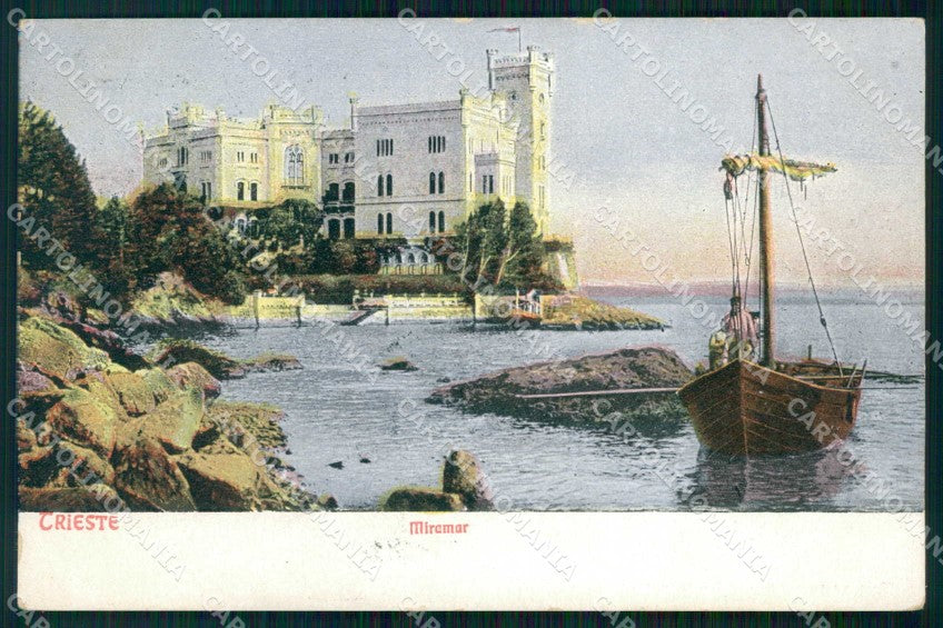 Trieste Città Miramar Barca cartolina RT4833 – fronte