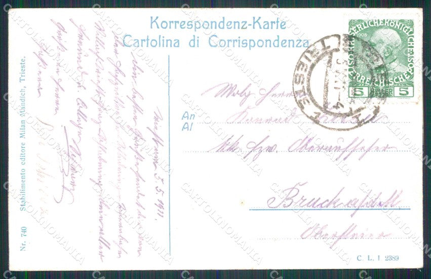 Trieste Città Tunnel di Montuzza cartolina RT4844 – retro