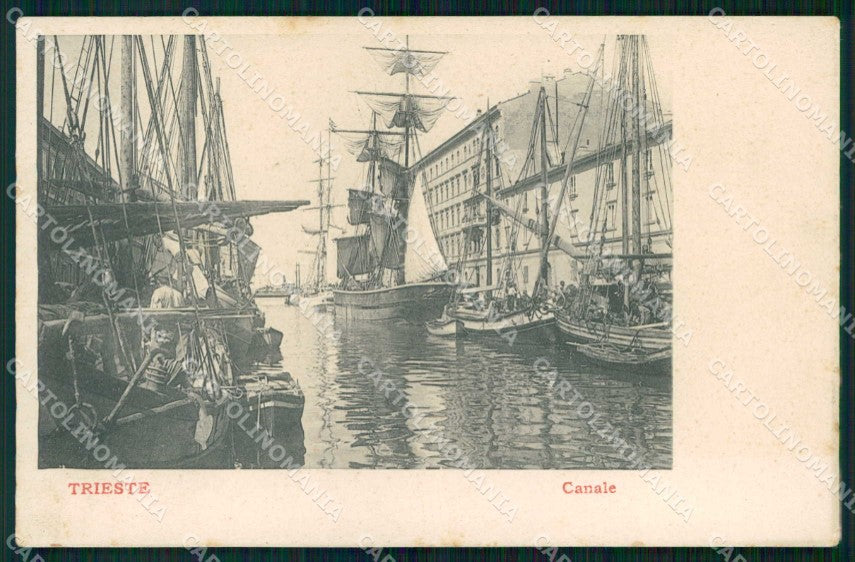 Trieste Città Canale con Barche cartolina RT4848 – fronte
