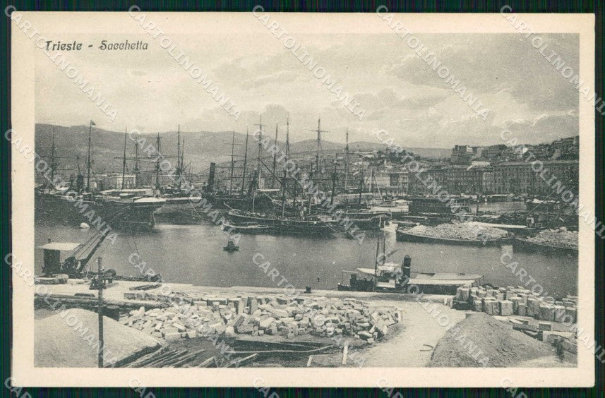 Trieste Città Sacchetta Barche cartolina RT4850 – fronte