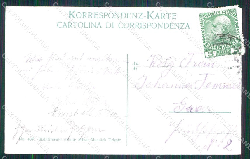 Trieste Città Molo Giuseppino Piroscafo cartolina RT4855 – retro