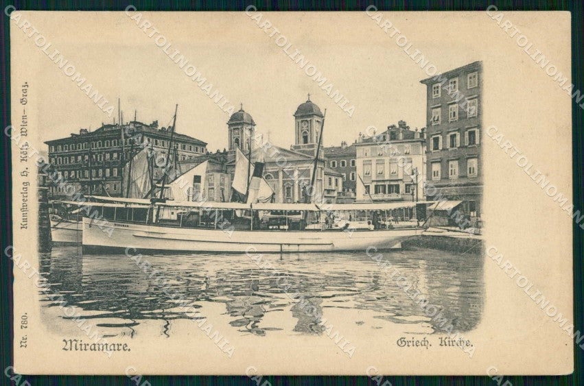 Trieste Città Miramare Barche cartolina RT4857 – fronte