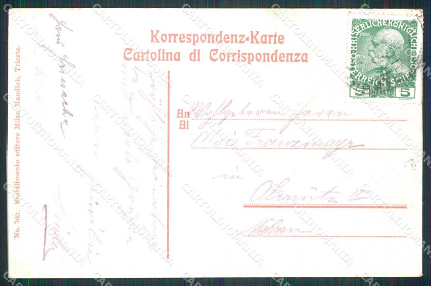 Trieste Città Molo San Carlo Piroscafo cartolina RT4858 – retro