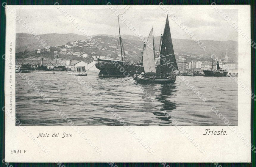 Trieste Città Molo del Sale Barche PIEGHINE cartolina RT4860 – fronte