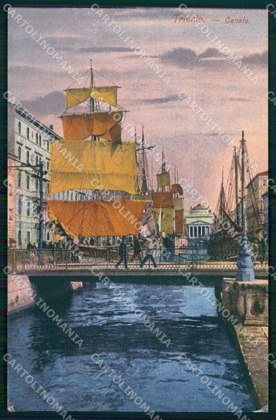 Trieste Città Canale Veliero cartolina RT4864 – fronte
