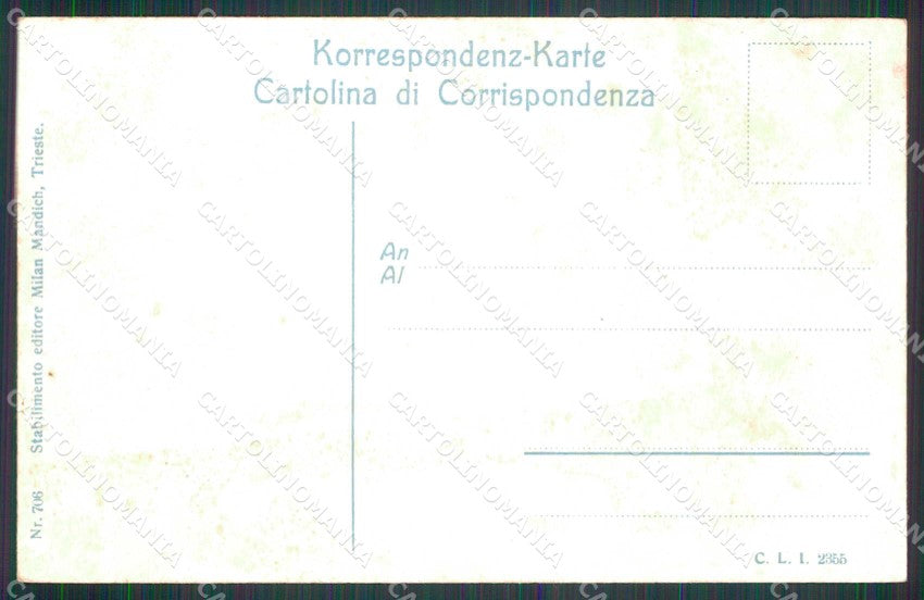 Trieste Città Canal Grande Barche SCOLLATA cartolina RT4882 – retro