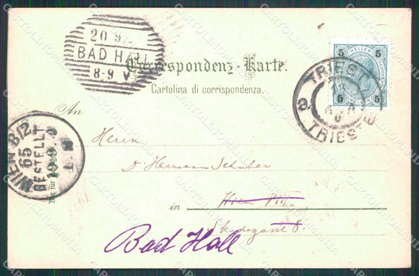 Trieste Città Molo San Carlo Barche cartolina RT4884 – retro
